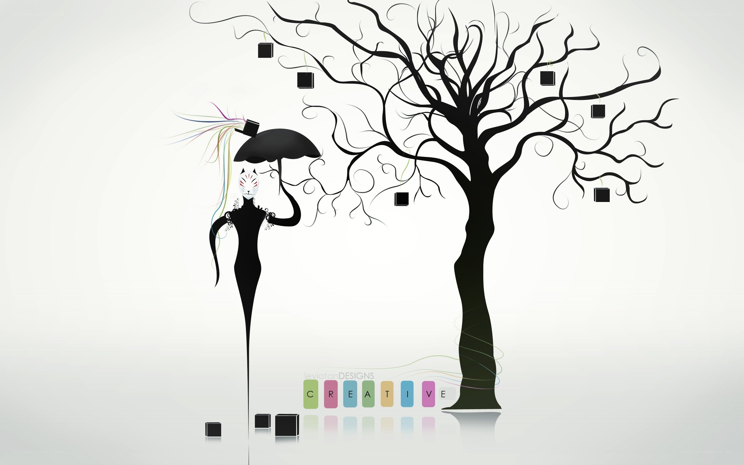 abstract woman with umbrella