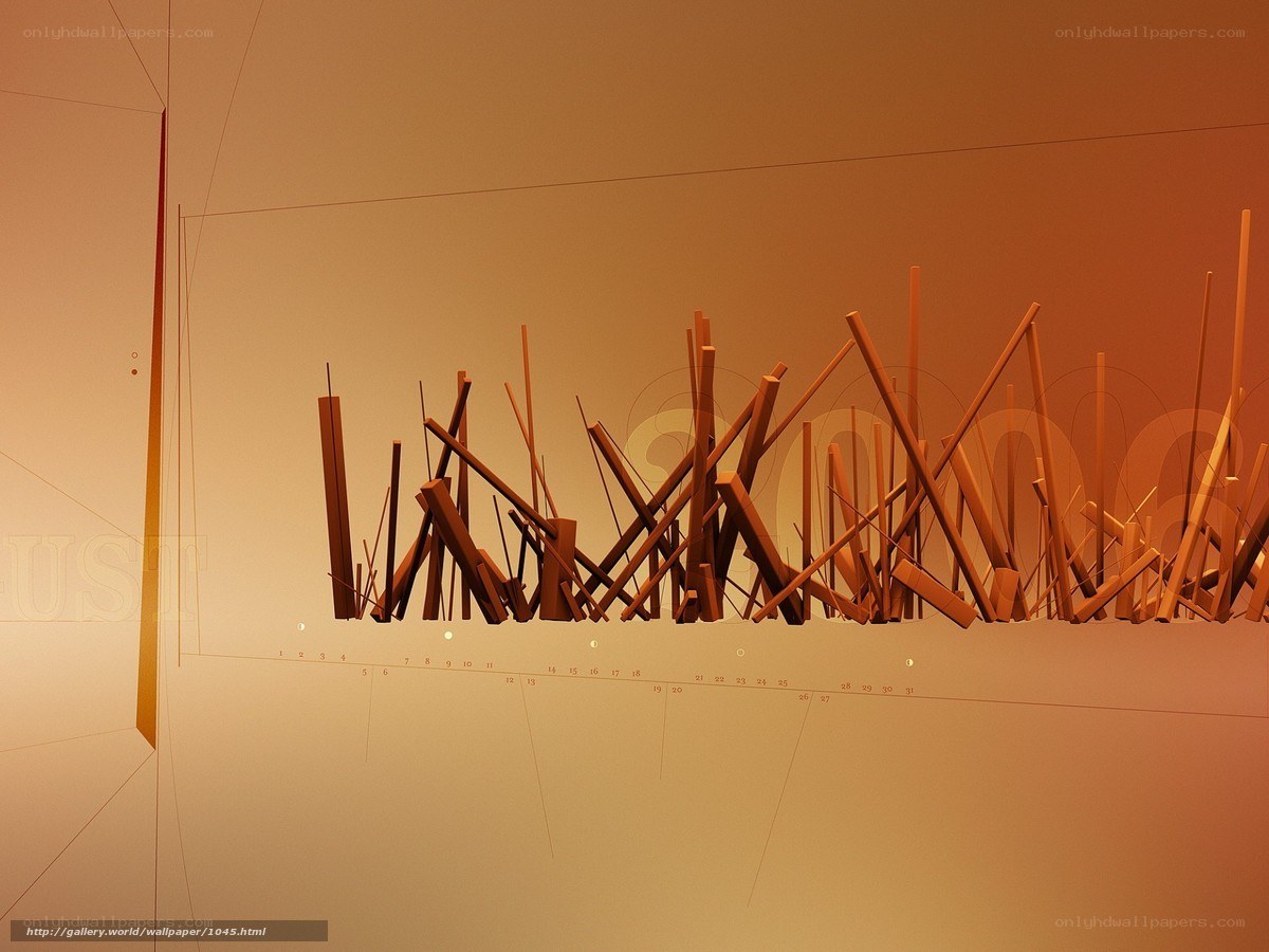 Abstract wooden sticks sculpture