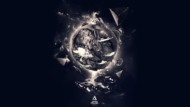 abstract world collage art