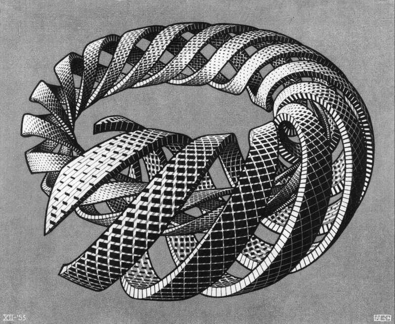 Abstract woven ribbon pattern