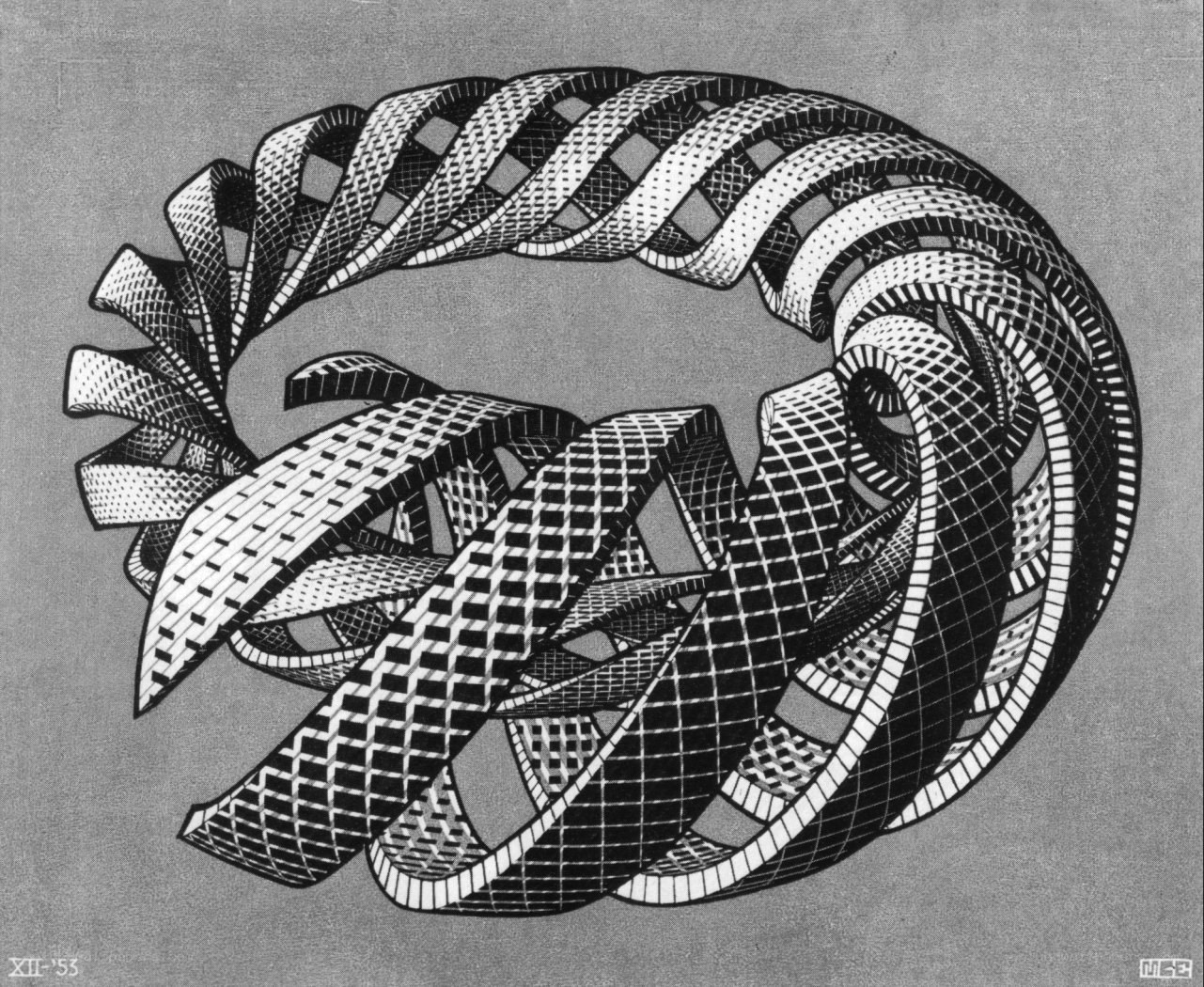 Abstract woven ribbon pattern