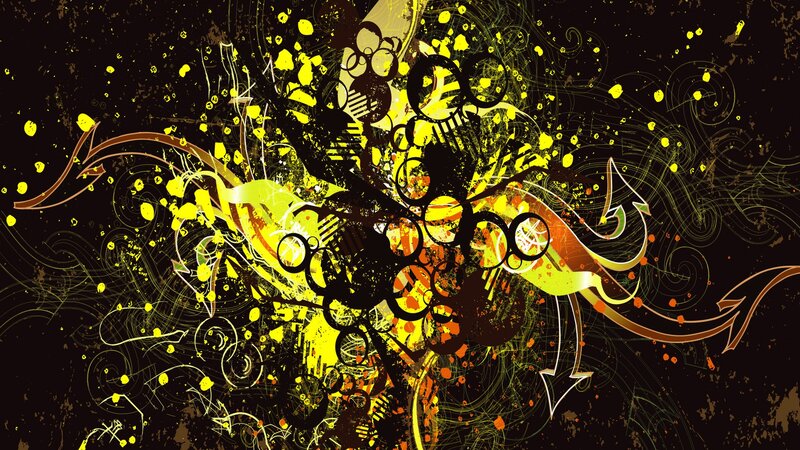 Abstract Yellow and Black Design — Energetic