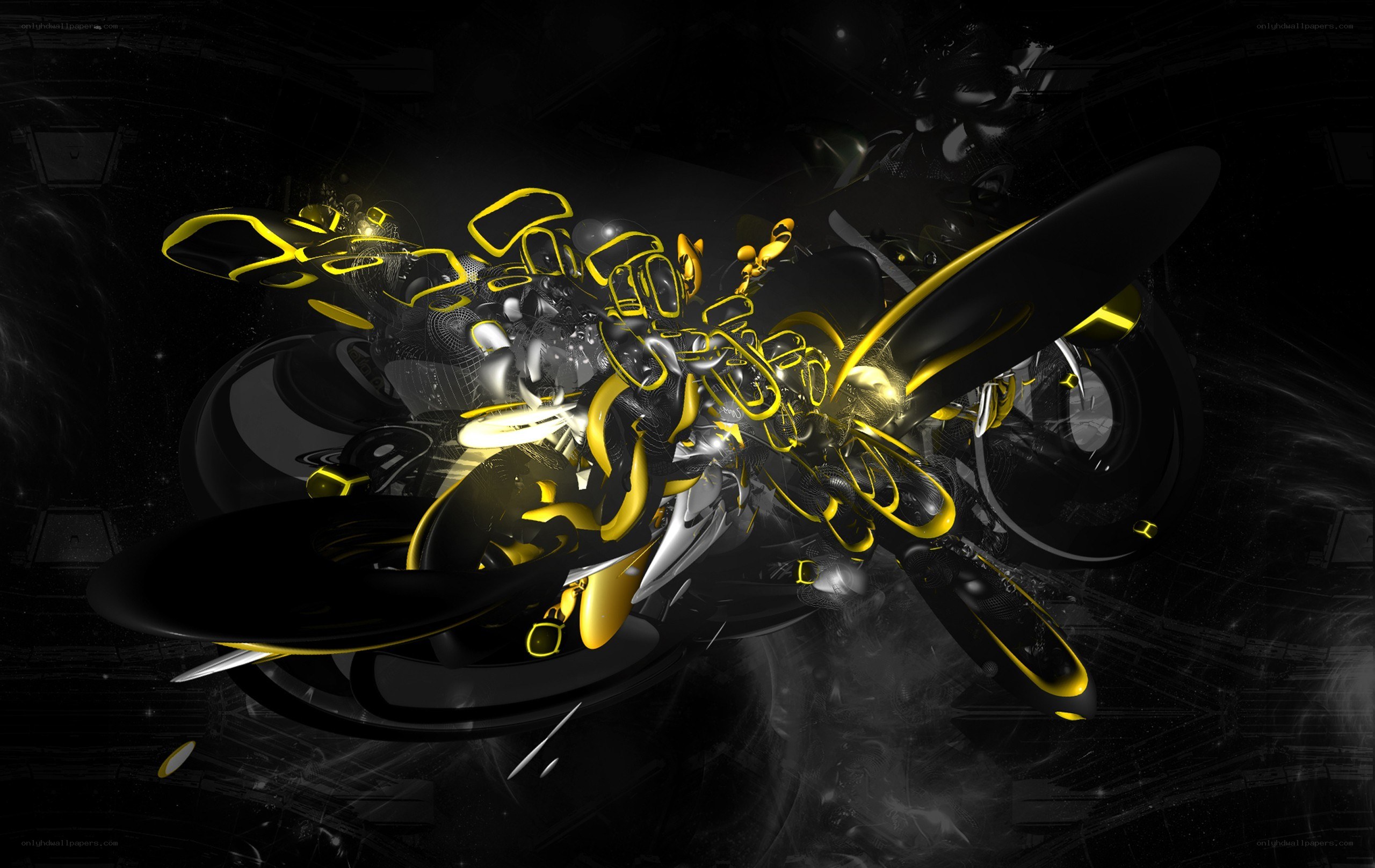 Abstract yellow and black design