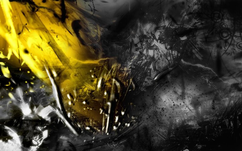 abstract yellow and black explosion