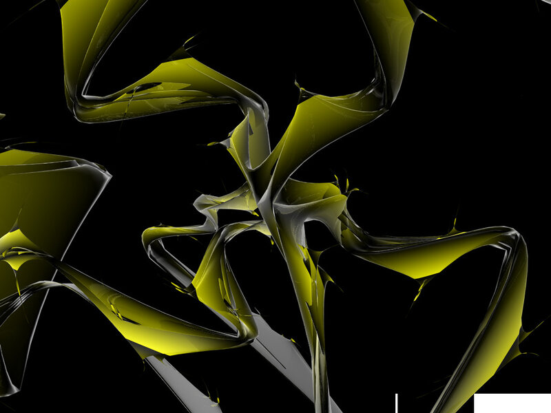 Abstract yellow and black fractal design