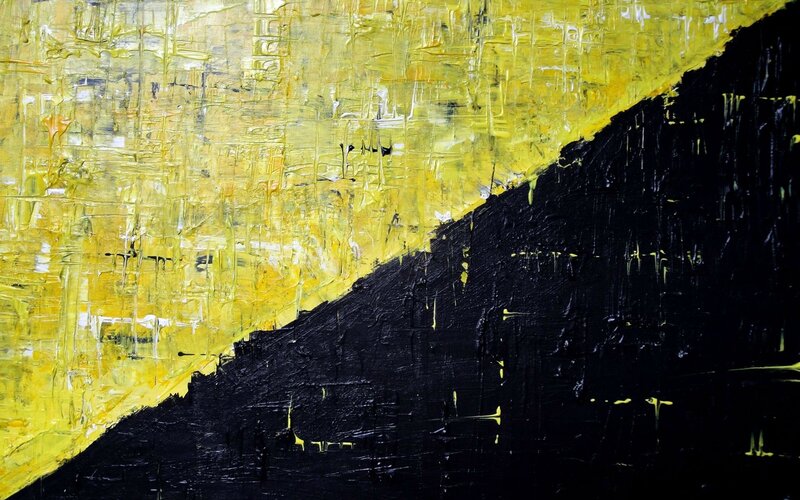 Abstract yellow and black painting