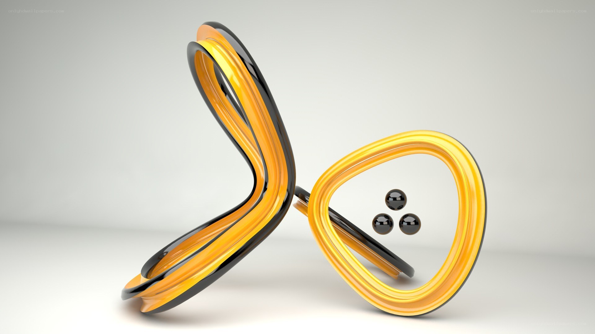 Abstract yellow and black sculpture