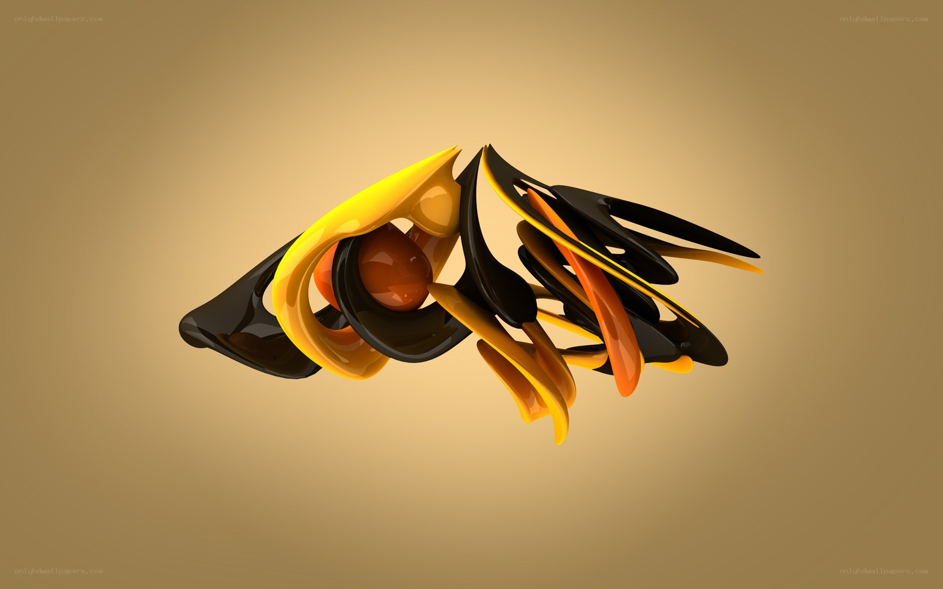 abstract yellow and black sculpture