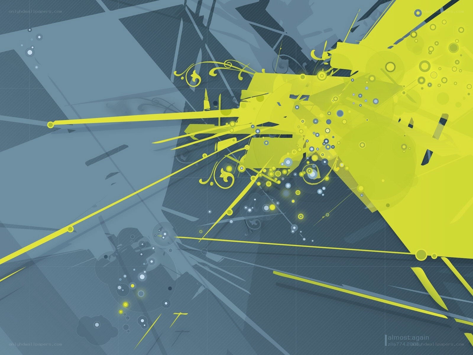 abstract yellow and blue design