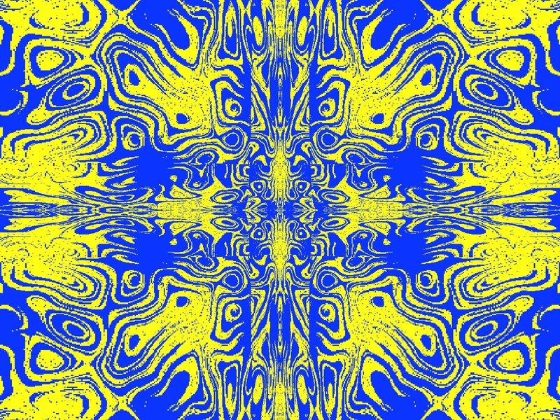 Abstract Yellow and Blue Pattern
