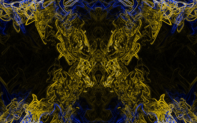 Abstract yellow and blue swirls