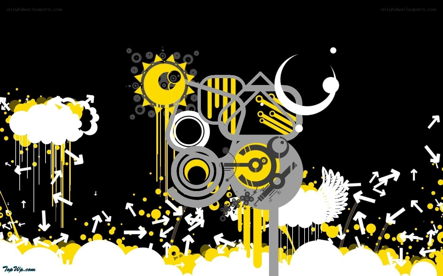 abstract yellow and gray art