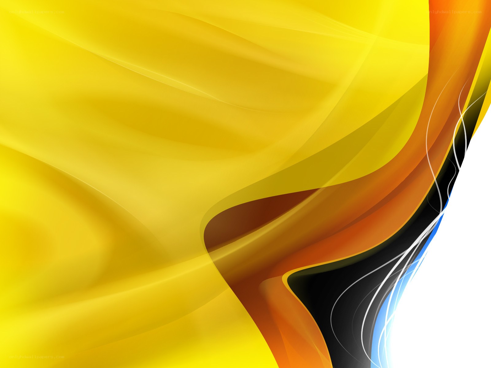 Abstract yellow and orange waves