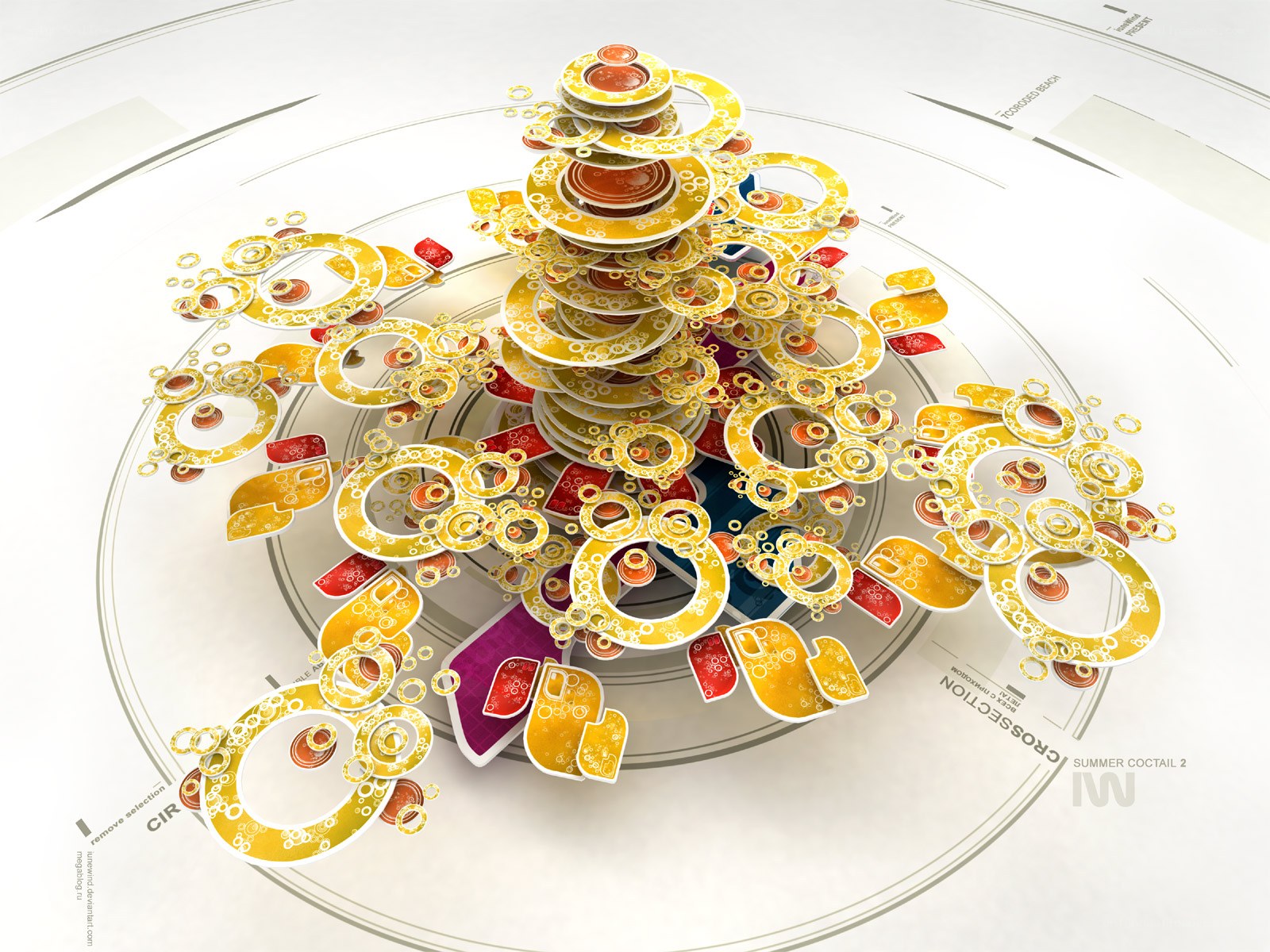 Abstract yellow and red design