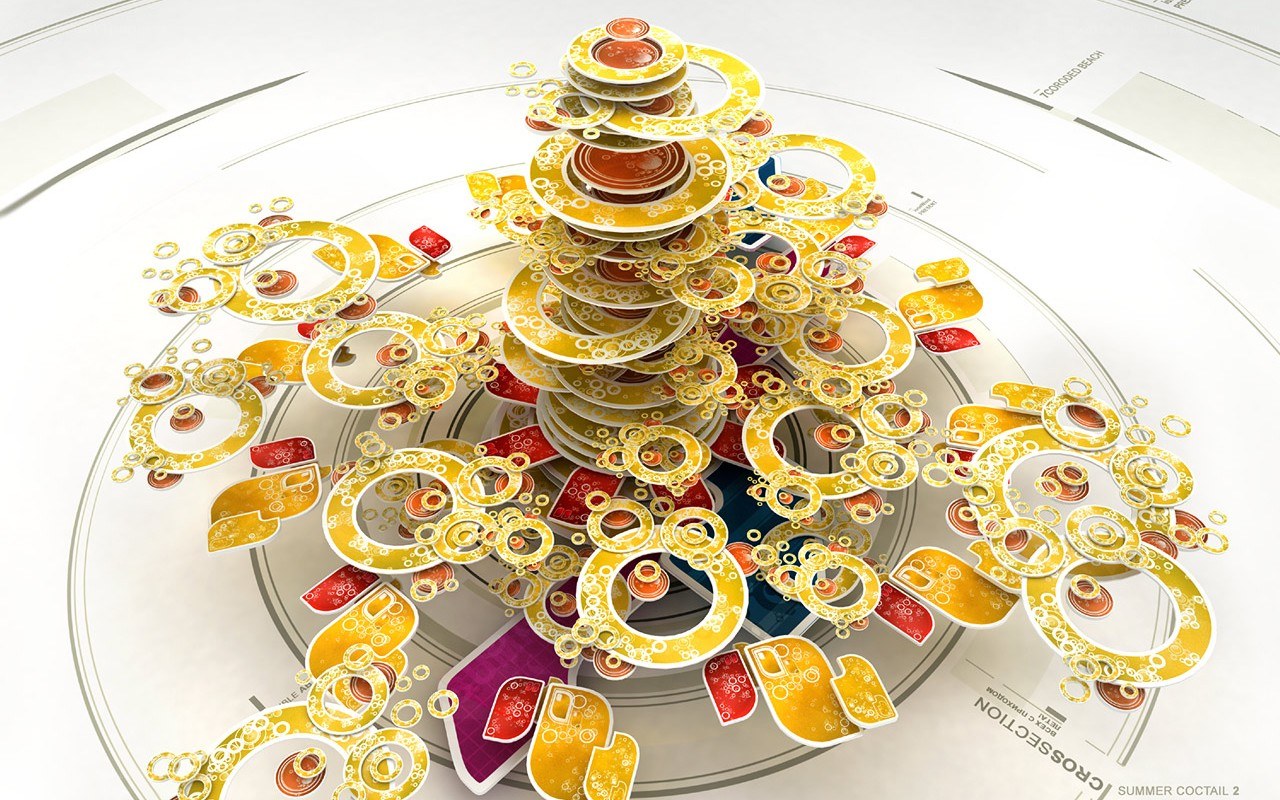 Abstract yellow and red design