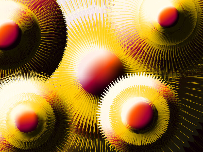Abstract yellow and red patterns