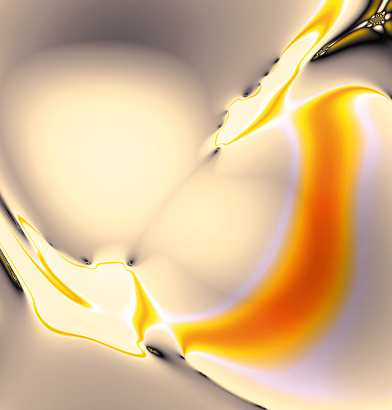 Abstract yellow and white fractal