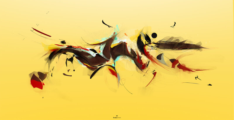 Abstract yellow artwork
