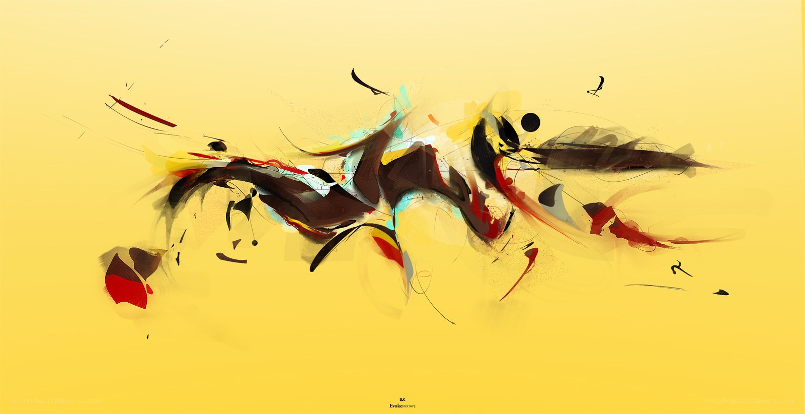 Abstract yellow artwork