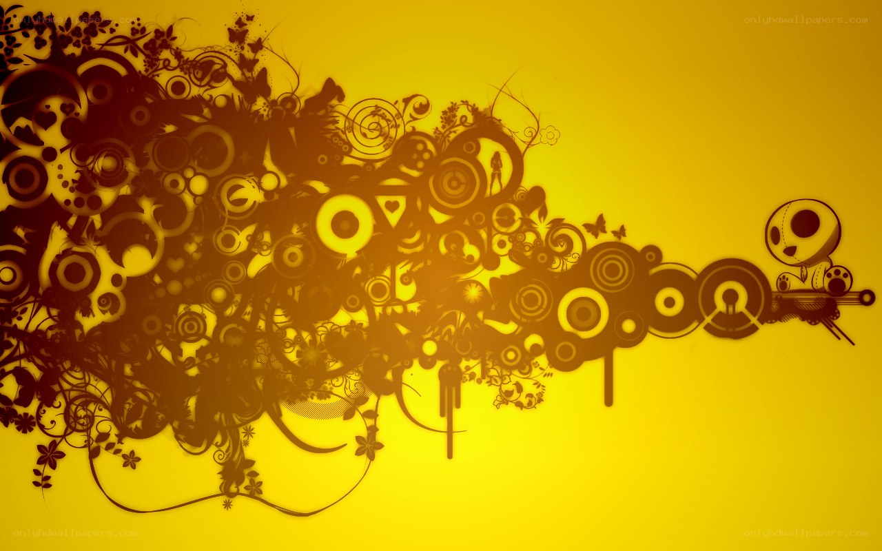 abstract yellow floral design