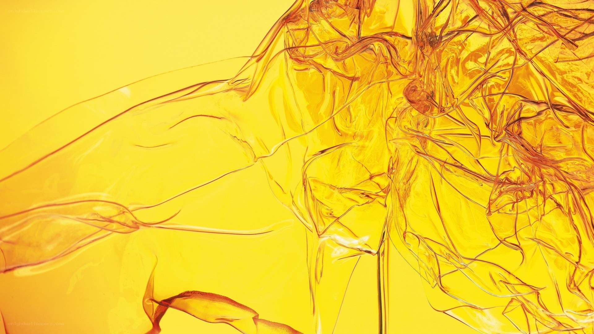 Abstract yellow fluid art