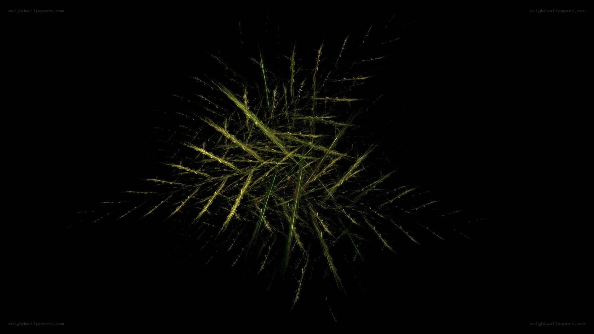 Abstract yellow fractal burst