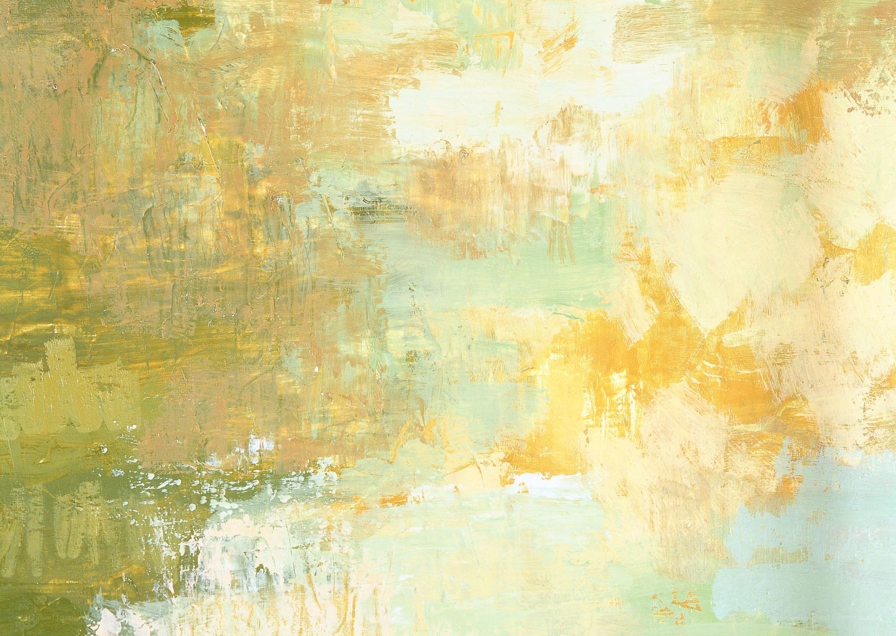 abstract yellow green painting