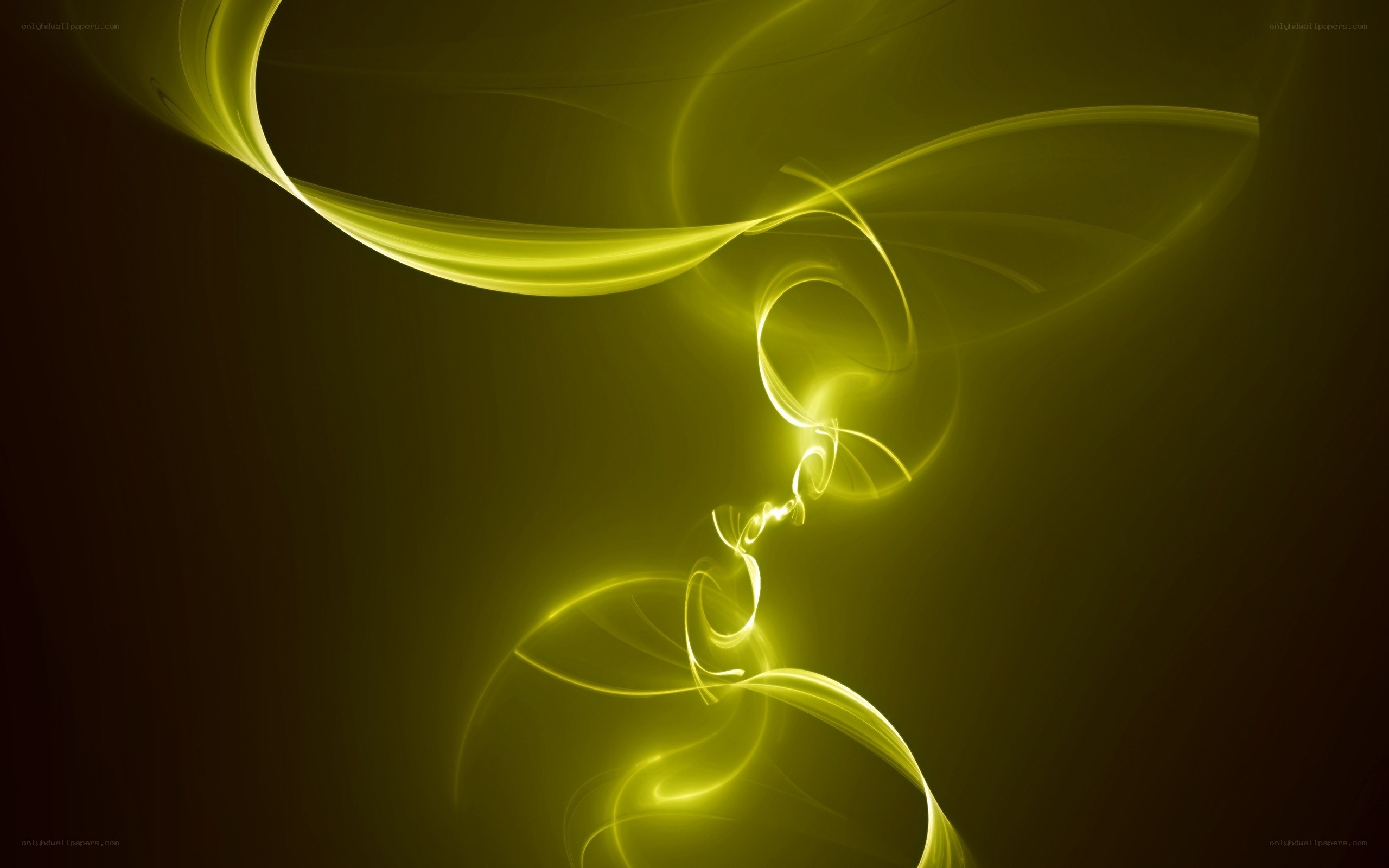 Abstract yellow light swirls