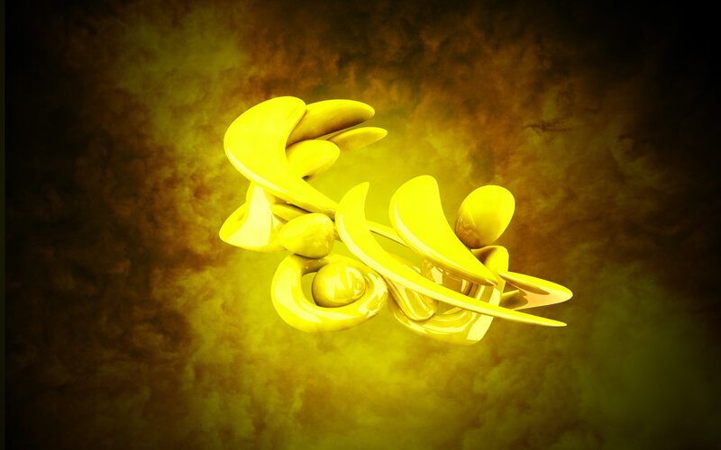 abstract yellow sculpture