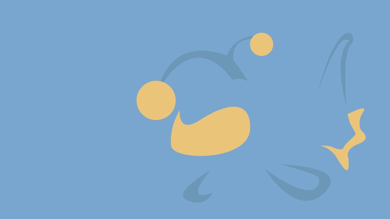 abstract yellow shapes on blue