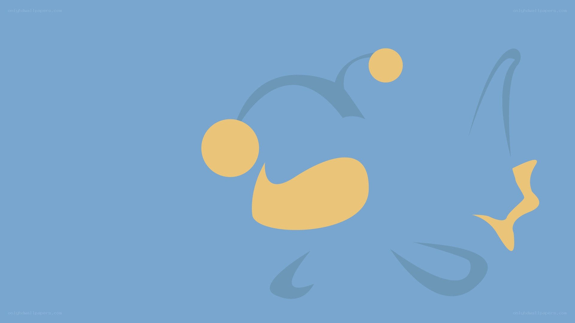 abstract yellow shapes on blue