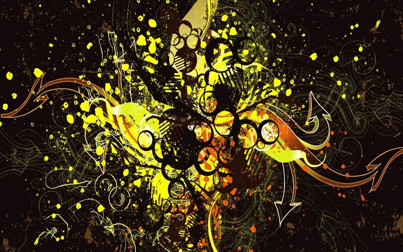 Abstract Yellow Swirls — Energetic