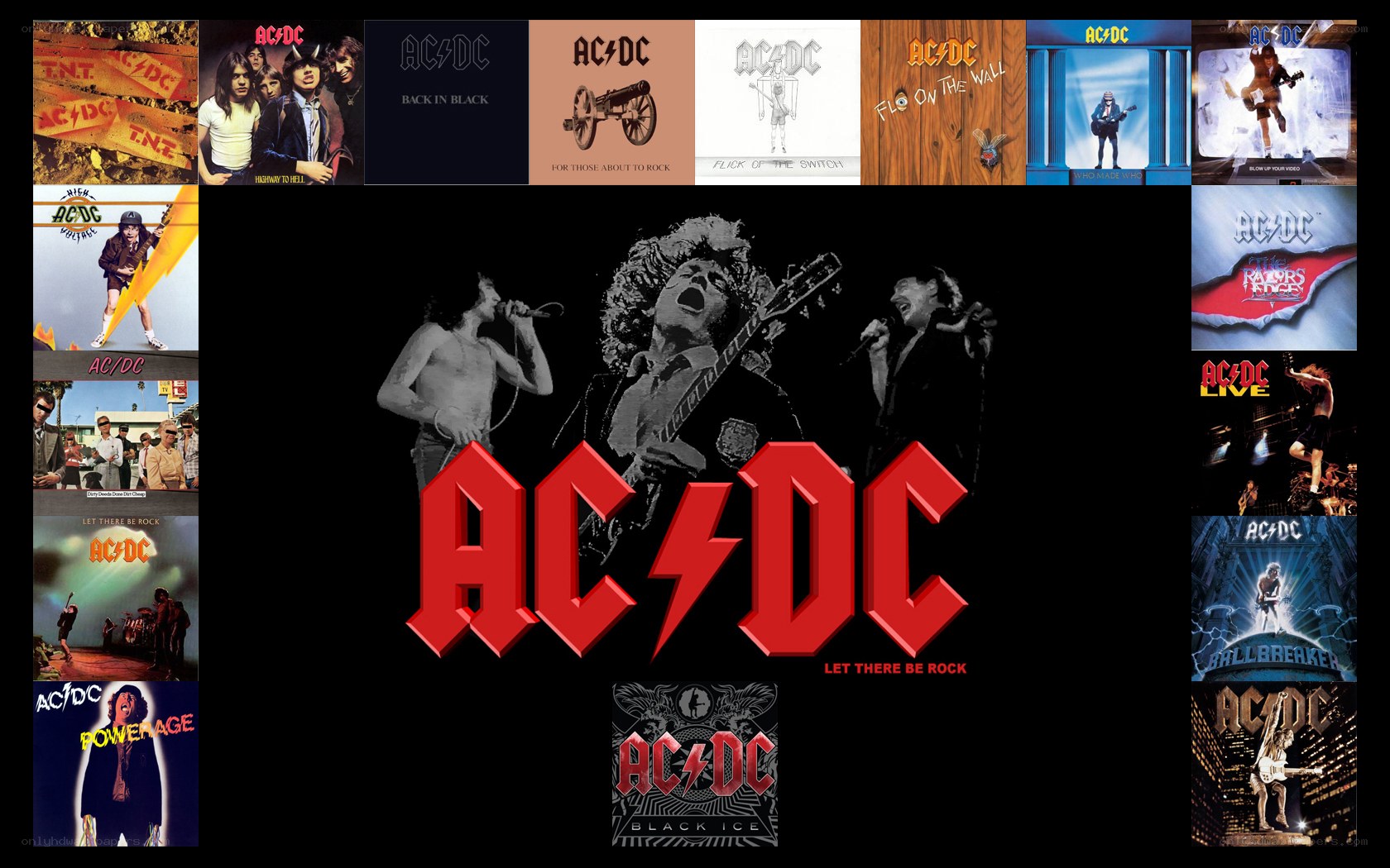 AC/DC album covers collage