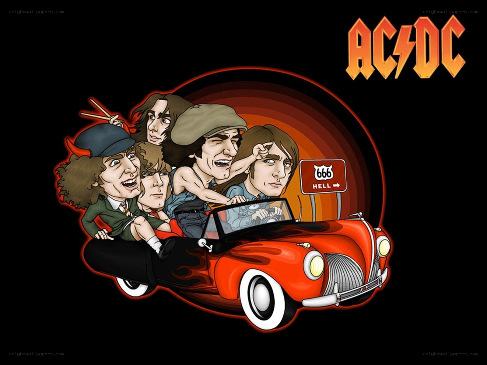 AC/DC band caricature