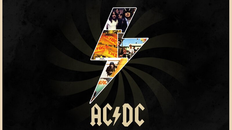 AC/DC Band Collage — Black, Energetic
