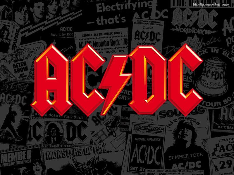 AC/DC band logo collage