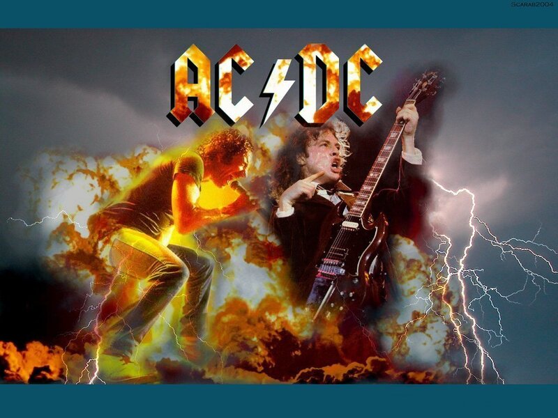 AC/DC Band Members — Black, Dramatic, Digital Art