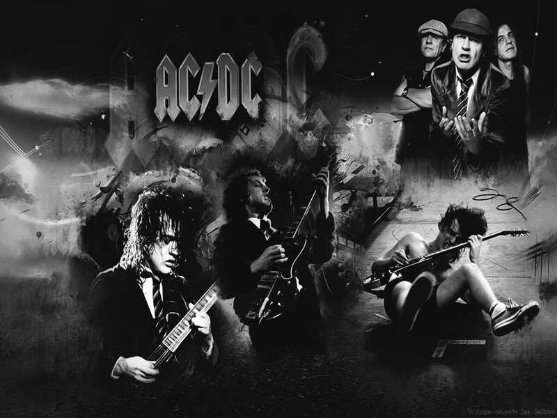 AC/DC Band Members — Black, Dramatic, Night