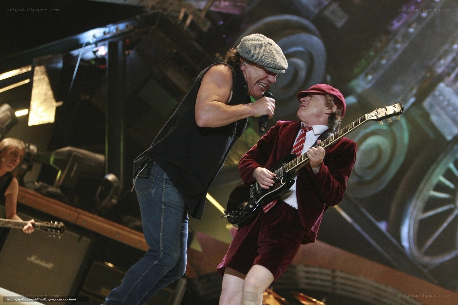 AC/DC band members performing on stage
