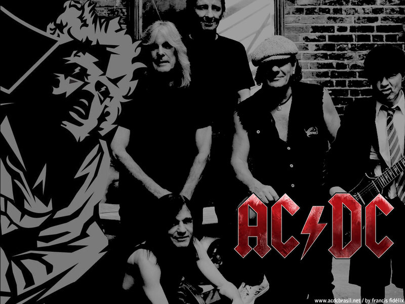 AC/DC band photo with logo