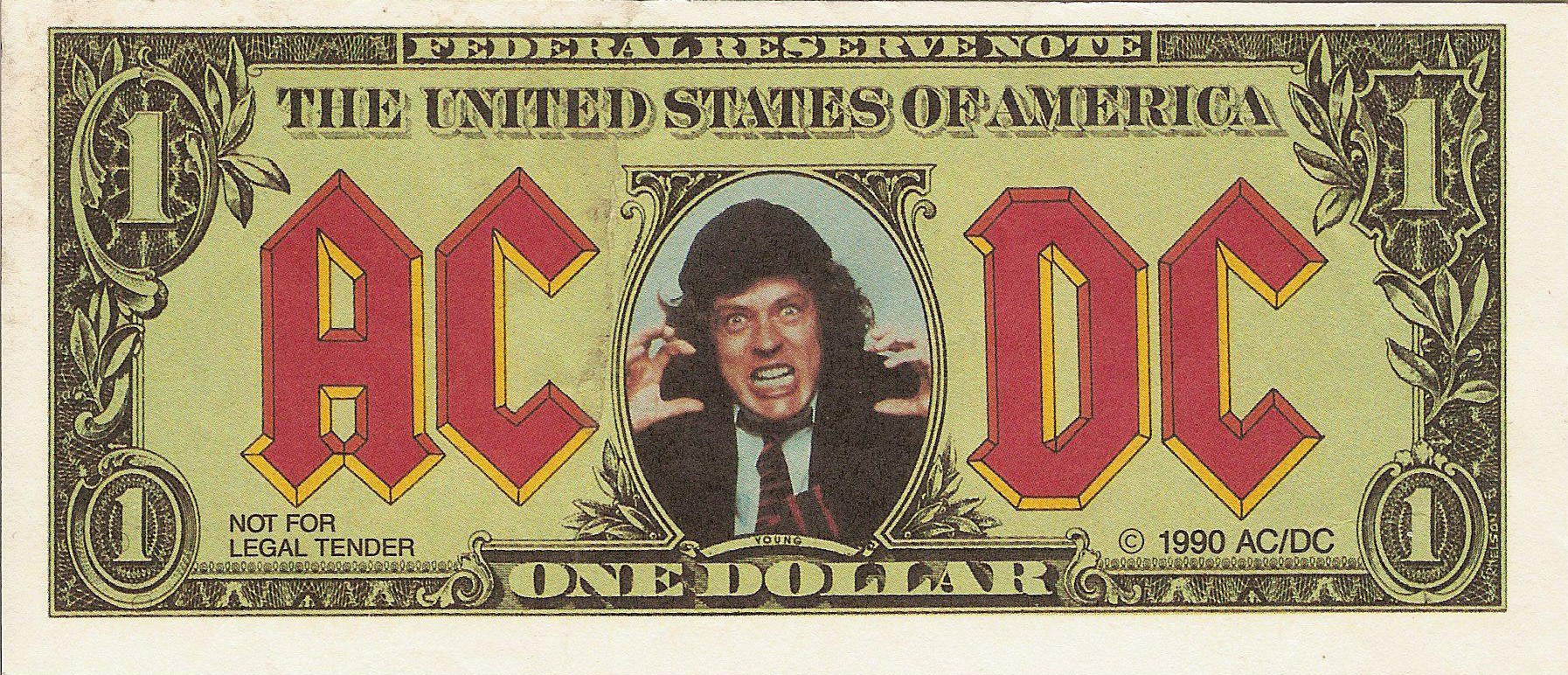 AC/DC dollar bill parody