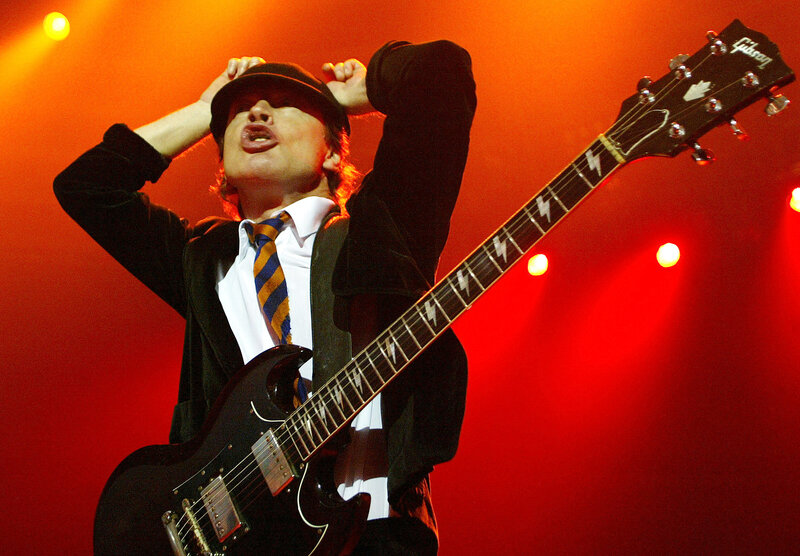 AC/DC guitarist on stage