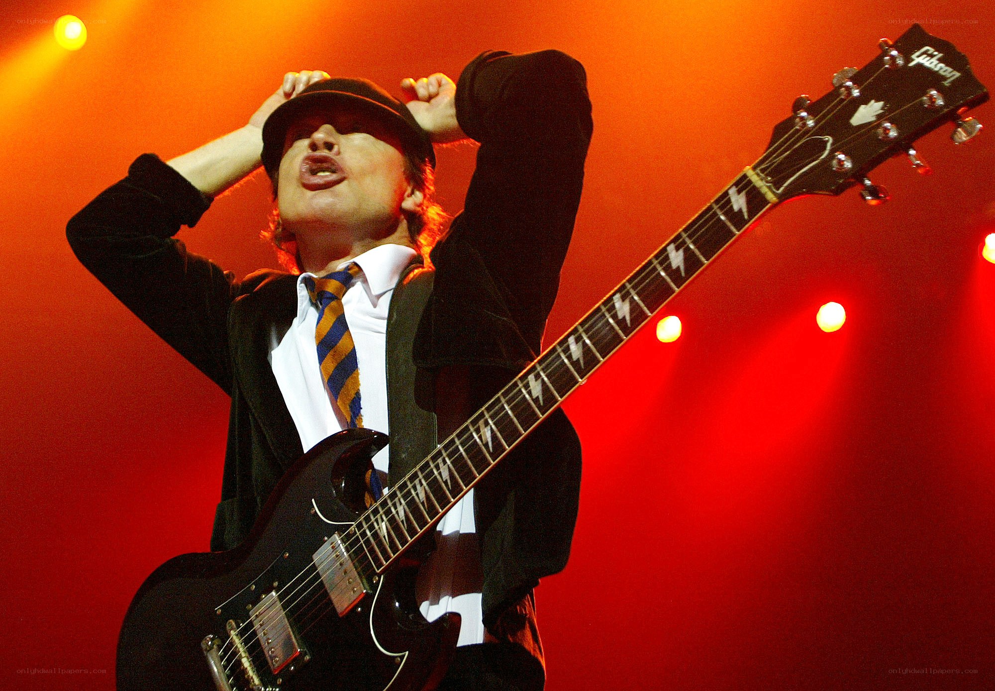 AC/DC guitarist on stage