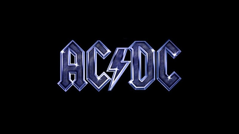 AC/DC Logo — Black, Dramatic, Vector Art, Lightning Bolt