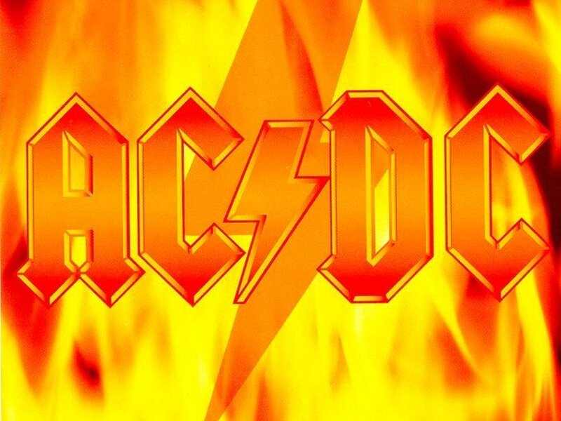 AC/DC Logo on Flames