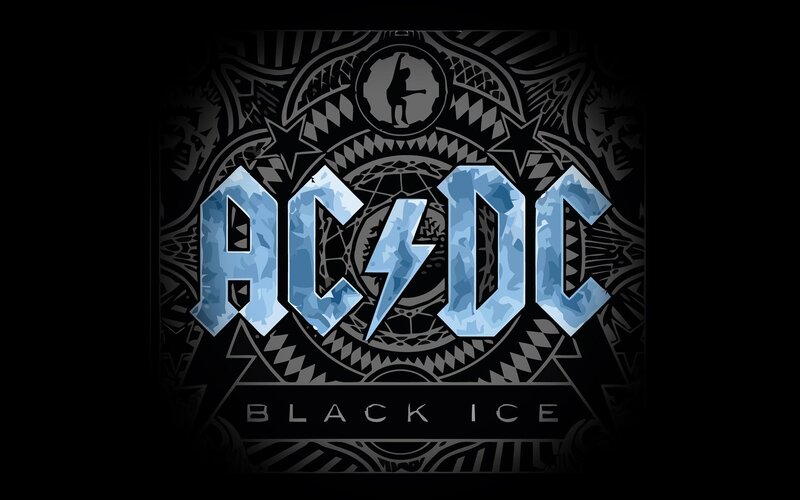 AC/DC Logo on Patterned Background