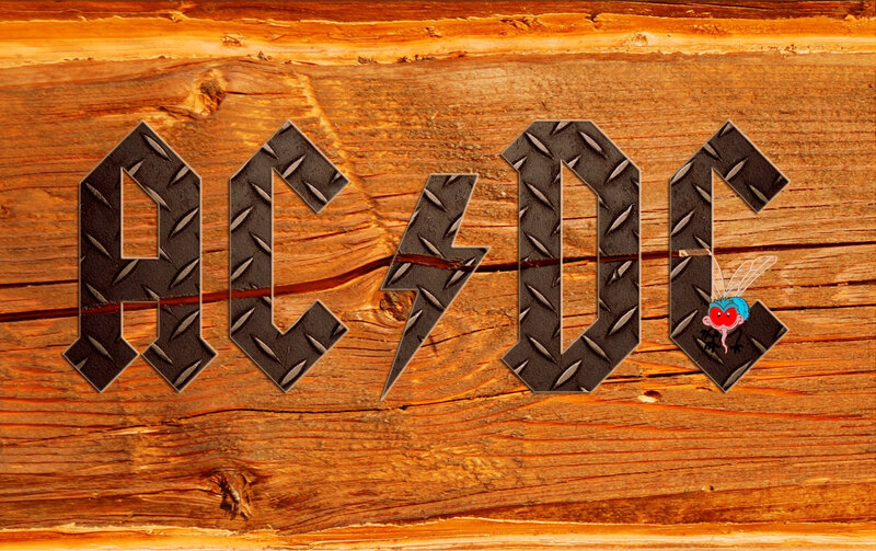 AC/DC Logo on Wood — Brown