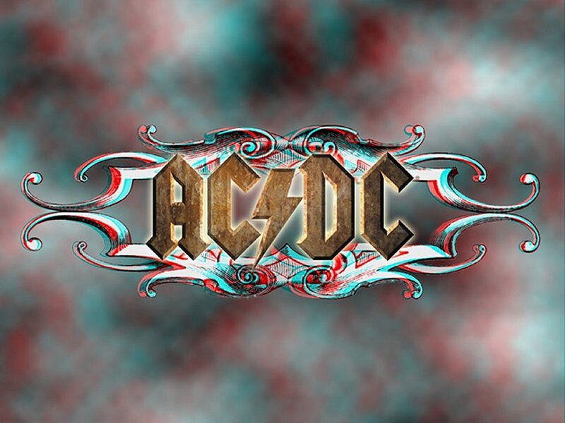 AC/DC Logo — Red, Dramatic, Digital Art