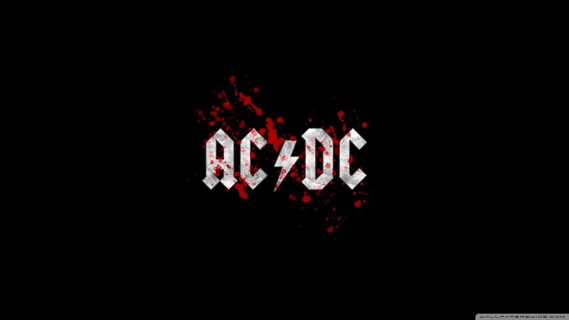 AC/DC logo with blood splatter