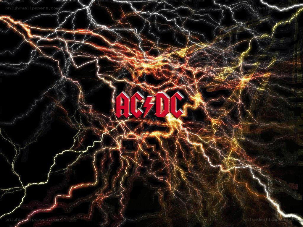 AC/DC logo with lightning